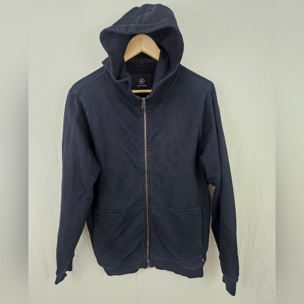 Aether 1 full zip black hoodie cotton